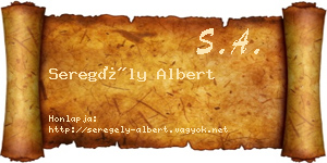 Seregély Albert névjegykártya