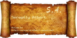 Seregély Albert névjegykártya