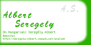 albert seregely business card