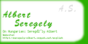 albert seregely business card